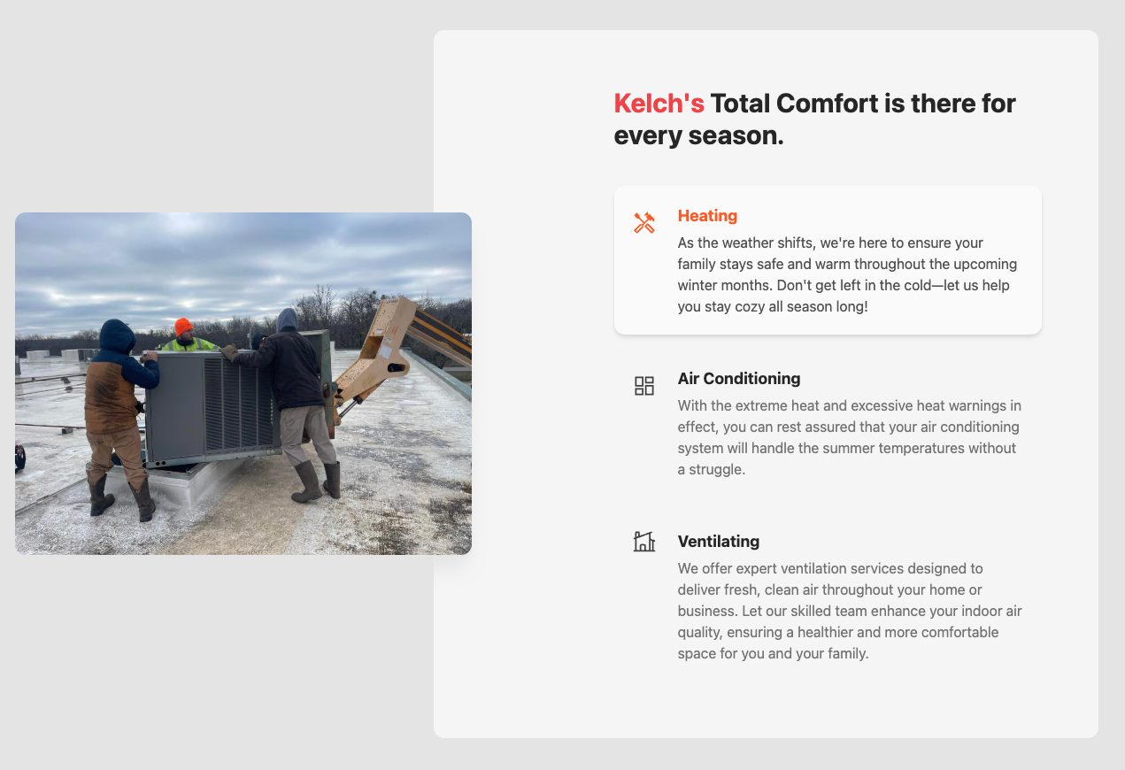 image of Kelch's Website